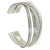 Linpeng-Twisted-Style-Metal-Open-Cuff-Women-Bangle-Bracelet-Silver Linpeng Twisted Style Metal Open Cuff Women Bangle Bracelet, Silver