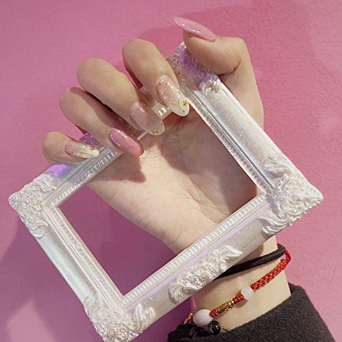 Skyvan Pink Star and Moon Starry Sky Full Cover Press On False Nails Fake Nail Tips with Glue and Adhensive Tab for Women and Girls