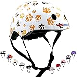  Kiddimoto Unisex Jugend Kmh100s Fahrradhelm, Pfoten, S