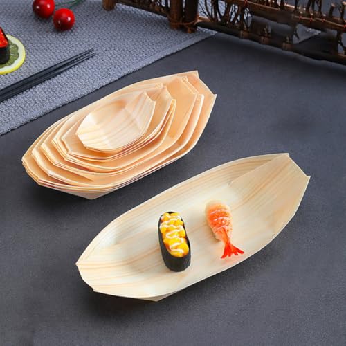 Platos desechables de sushi de madera 60 pcs miniatura 5