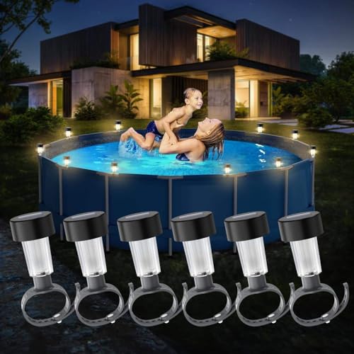 Image of VIVITO Solar Pool & Garden Lights | Color Changing Floating RGB LED Lights with Auto On /Off | Waterproof Solar Pathway & Fence Lights for Pool, Lawn, Patio, Garden, Christmas (Multicolor, 10 Pieces)