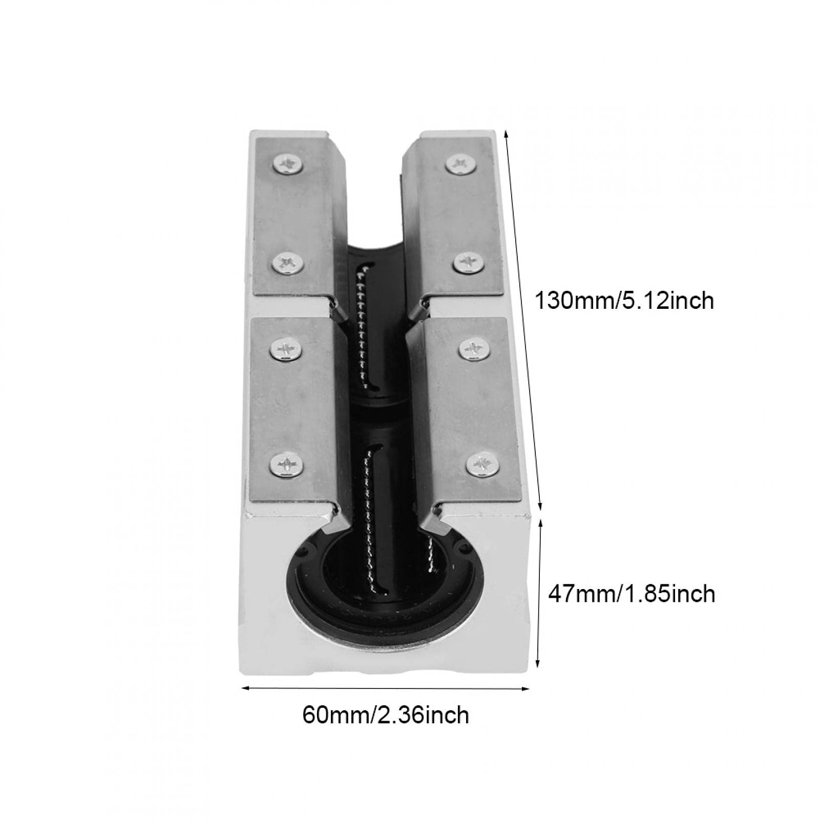 Oreiller de mouvement de roulement linéaire SBR25LUU 25mm, bloc de glissière de roulement linéaire ouvert, bloc de glissière de roulement de mouvement linéaire de type ouvert en aluminium pour l'assem