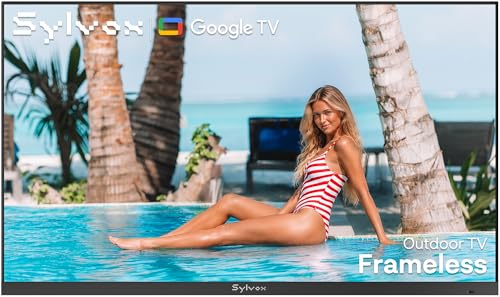 Image of SYLVOX 75'' Outdoor TV, Premium Ultra-Narrow Bezel, IP56 Weatherproof, 1,000-Nit 4K UHD Anti-Glare Screen, Smart Google TV, All-Metal Durable Outdoor TV for Deck, Patio, Partial Sun (Frameless, 2026)