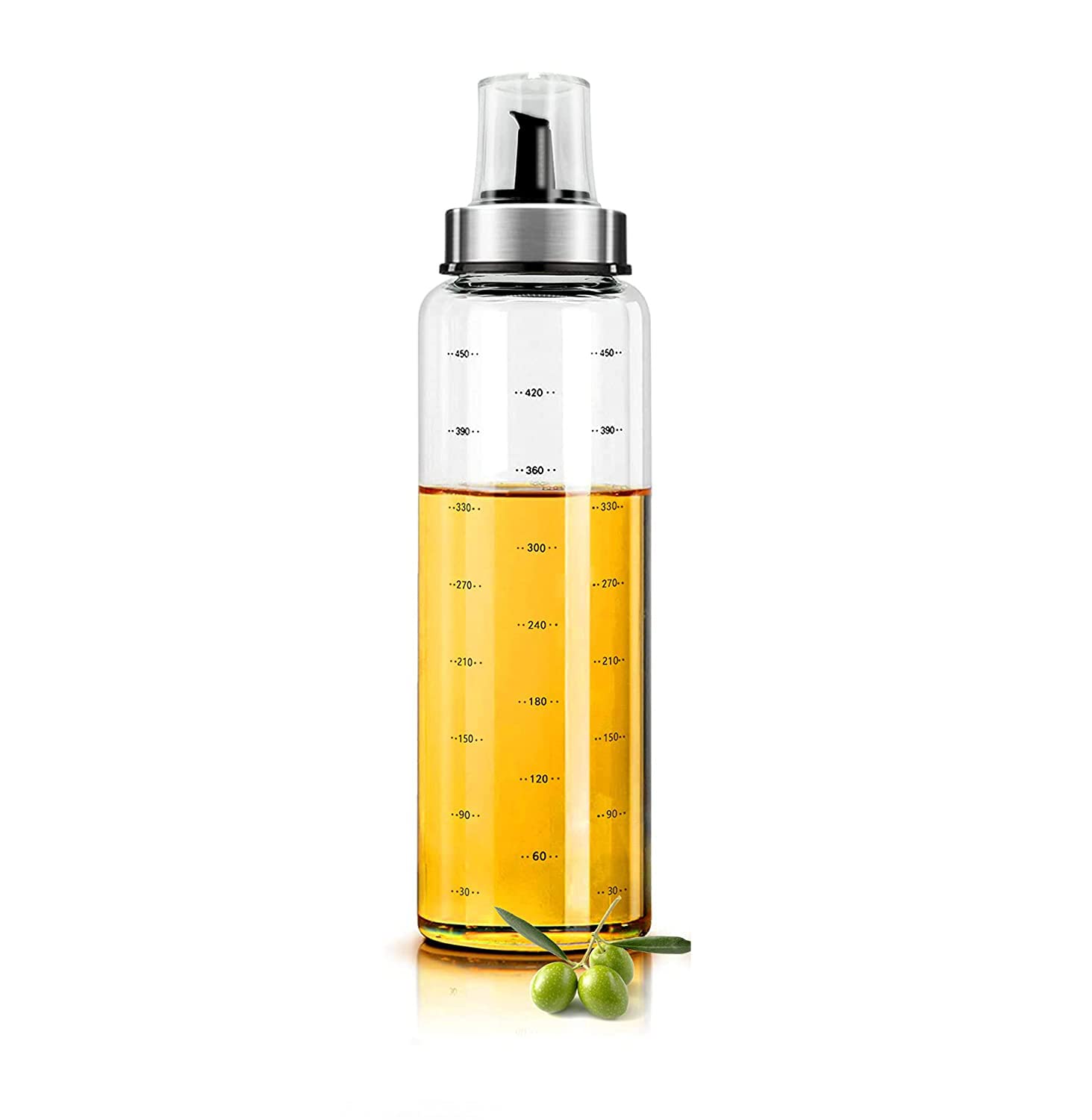 Xiaoshenlu 500 Ml. Oil Dispenser Vinegar Bottle, Vinegar And Oil Bottles Made Of Glass With Scale, Oil Container Kitchen Olive Oil Pourer, 500 Ml