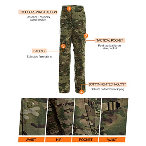 LANBAOSI Men's Tactical Hunting Uniform Combat Suit Shirt Jacket Coat and Pants Set - Image 6