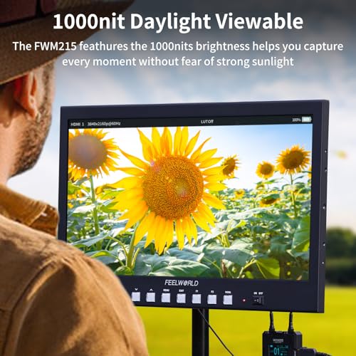 Image of FEELWORLD FVM215 21.5 Inch Ultra Bright 1000nit 3G-SDI 4K HDMI Desktop Broadcast Monitor with Waveform, 3D LUT Professional Color Calibrate Director's Monitor
