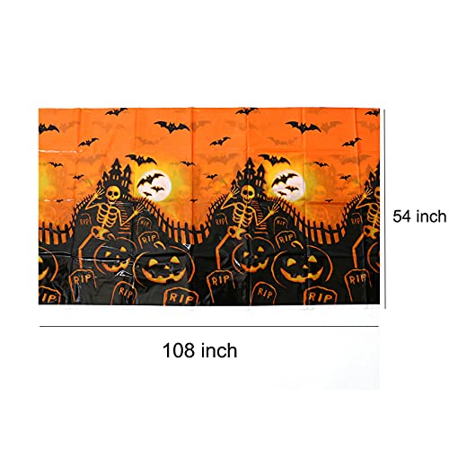 Gircss Halloween Tablecloth, Halloween Haunted House Tablecloth 108" X 54" Disposable Rectangle Spillproof Table Covers For Party Decorations #TOP2
