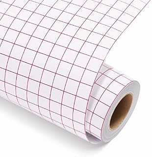 HTVRONT Transfer Tape for Vinyl 6" x 50 Feet Vinyl Transfer Tape Roll w/Red Alignment Grid Application Transfer Tape Perfect for Self Adhesive Vinyl for Signs Stickers Decals Walls Doors & Windows