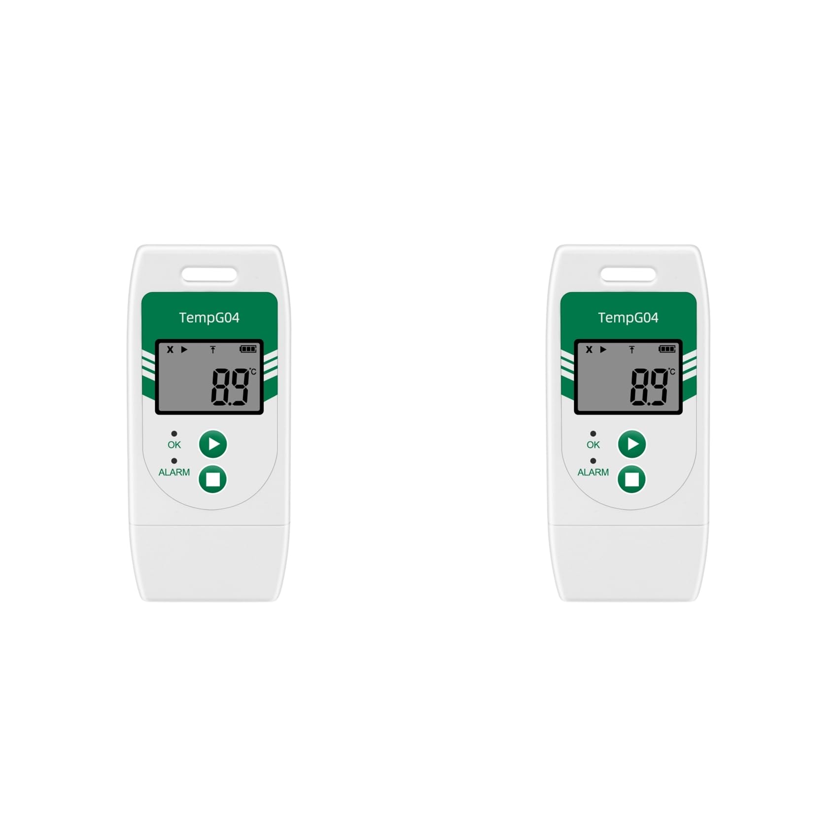 Jnchdghwa White & Green 2X Tempg04 Usb Temperature Data Logger Export To Cvs&Pdf 32000 Points Capacity