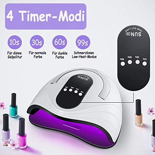 120W Nagellampe, UV LED Nageltrockner für Gelnägel, mit 10/30/60/99s Timer Einstellungen Infrarot Sensor LCD Display… – Bild 4