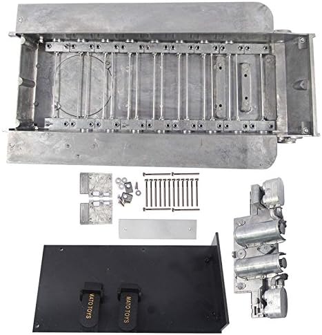 Miniatura 2 de Mato 116 Chasis de metal con tensor de riel panel trasero para Heng Long 3818-1 RC German Tiger 1 tanque inferior casco robot chasis