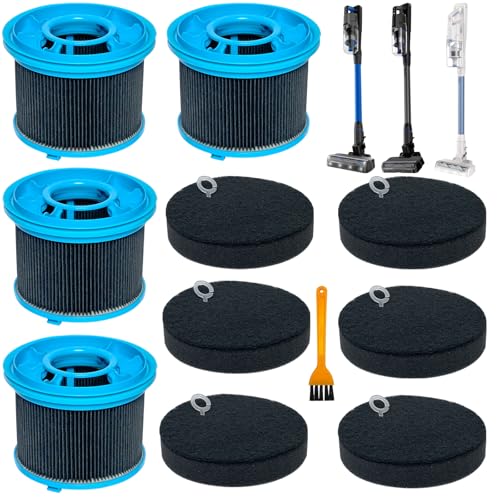 Image of Vacuum Filters Kit Replacement for Bissell 4052 4039 4137 PowerClean FurGuard 280W and FurFinder 200W Self-Standing Cordless Vacuum, 4 Filters and 6 Pre-Filter Pads Set included