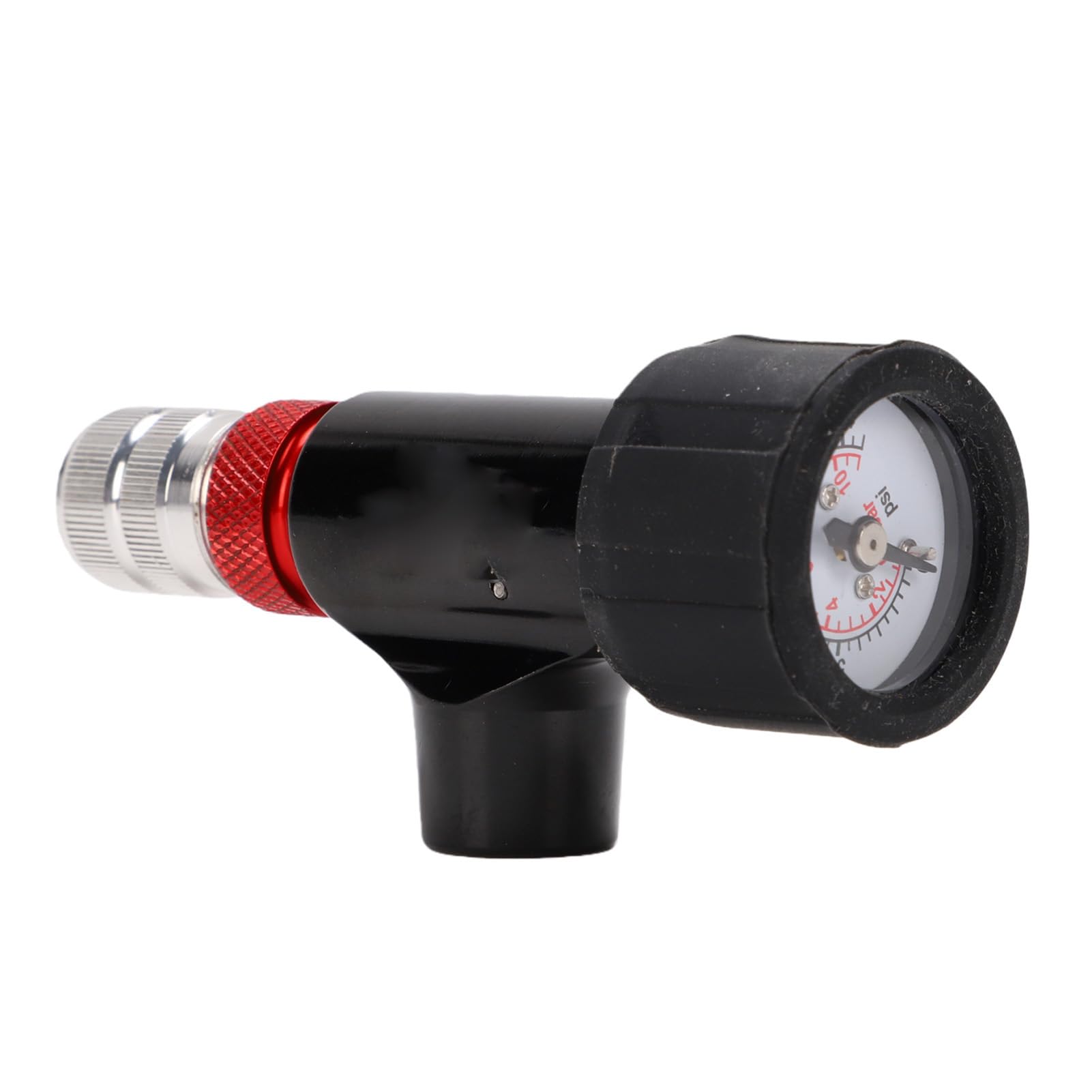 Keenso Gonfiatore per Pneumatici per Bici a CO2, Gonfiatore per Pneumatici per Bicicletta in Lega di Alluminio con Manometro e Valvola di Controllo, Adatto per Valvola, Supporta Cartucce da 12g 16g
