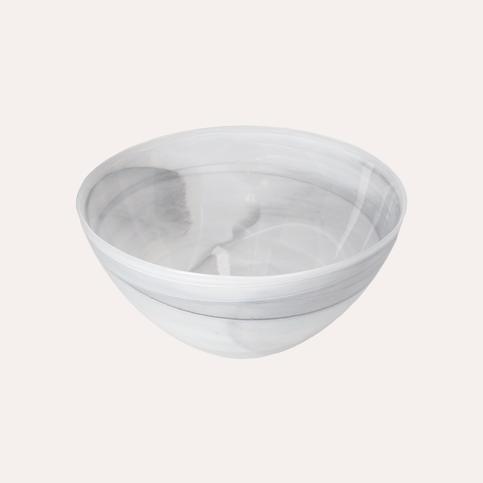 Keyhomestore - Lot de 2 saladiers en verre albâtre gris dégradé - Diamètre 30 cm et 22 cm, idéal pour salades ou décorations pour la maison, idée cadeau ou bonbonnières pour cérémonies et événements.