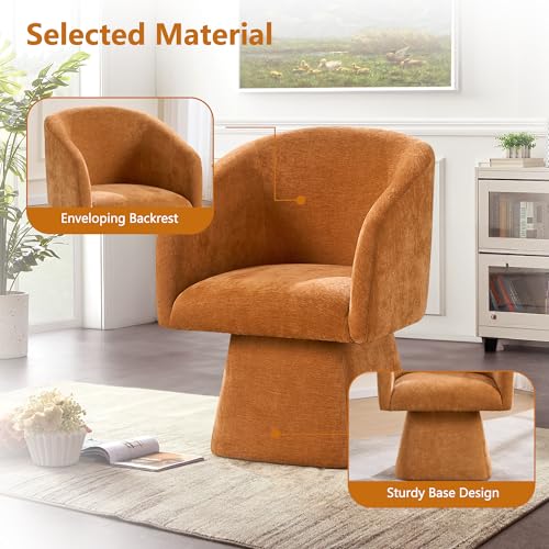 Sillón giratorio moderno plegable naranja miniatura 6