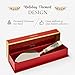 Spode Christmas Tree Cake Server, 10.5-Inch Stainless Steel Cake Knife with Fine Porcelain Handle, Holiday Dessert Flatware, Festive Christmas Utensil, Elegant Holiday Table Setting Addition