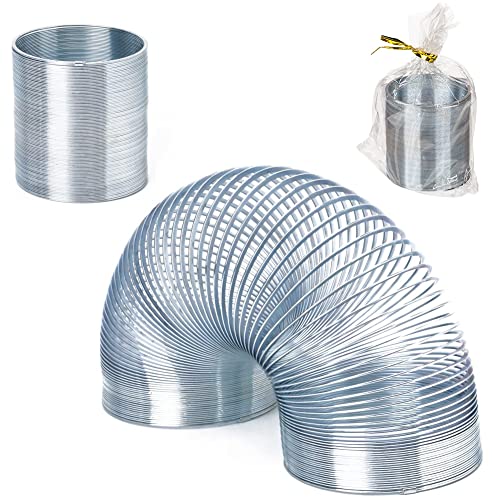 Ressort slinky plastique métal ou multicolore arc-en-ciel, nostalgie des années 90 et 2000, ondamania, Addictif et antistress (métal 3,5 cm)