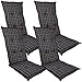 Produktbild DILUMA Hochlehner Auflage Naxos für Gartenstühle 118x49 cm 4er Set Karo Anthrazit - 6 cm Starke Stuhlauflage mit Komfortschaumkern und Bezug aus Baumwoll-Mischgewebe - Made in EU mit ÖkoTex100