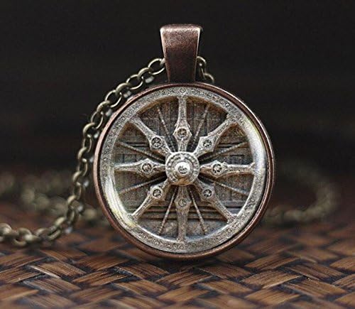 Dharma Wheel Necklace, Buddhism necklace, Buddhist jewelry, Mandala Buddhist pendant, Sacred Geometry necklace, meditation necklace