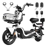 HONEYWHALE U3s Bicicleta Electrica para Adultos, Bicimoto El&eacute;ctrica con Alarma, M&aacute;xima del Motor 650W, Velocidad M&aacute;xima 31KM/H, Autonom&iacute;a 55-60KM, Bater&iacute;as de Gran Capacidad de 20AH, Dos Asientos
