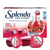 Splenda Peel and Pour Zero Calorie Drink Mix, Fruit Punch, Naturally Flavored Sugar Free Concentrate, 12 Multi Serve Liquid Pitcher Pods (Pack of 1)