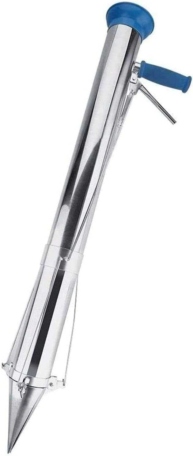 Stainless Steel Bulb Planter Tool Long Handle, Multi-Functional Vegetable Seedling and Tulip Bulb Planter, Manual Hand-Held Gardening Planter Tool for Transplanting Young Plants