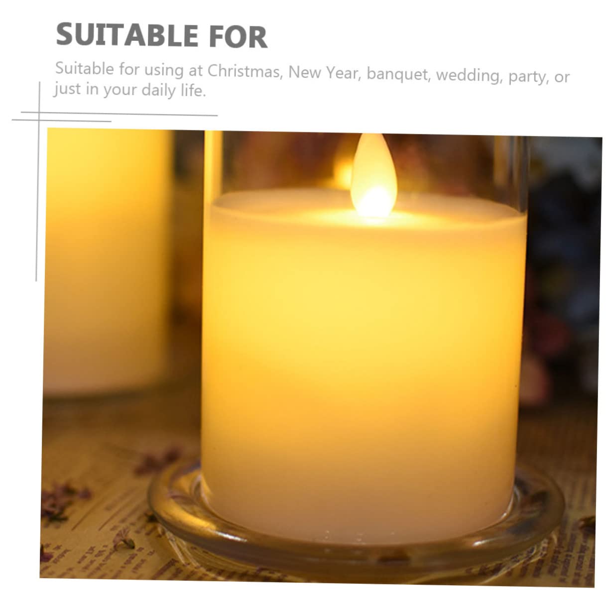 4 Supporti Rotondi in Vetro per Candele, Bianco, 4 Pezzi