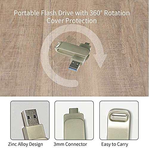 USB Stick 128GB,2-in-1 Typ C Memory Stick,USB 3.0 Flash Drive Speicherstick USB für Handy/Android/PC/MacBook/Tablet… – Bild 6