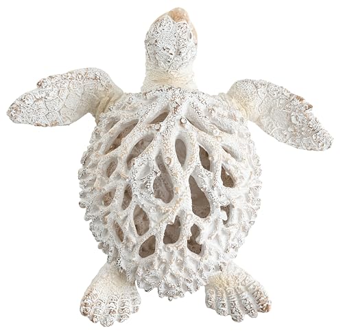 Escultura Tortuga Marina Blanco Decoración Hogar Oficina miniatura 3