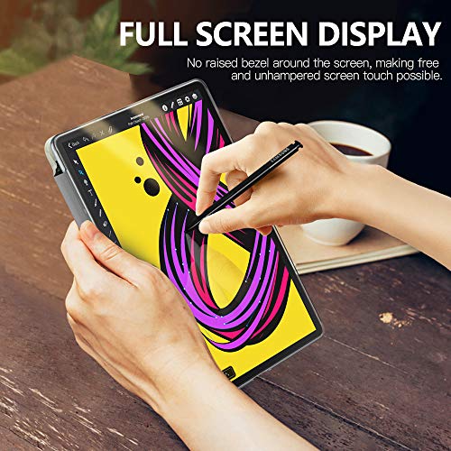 Image of MoKo Case Fit Samsung Galaxy Tab S5e 2019, Ultra Thin Slim Shell Trifold Stand Cover with Frosted Back with Auto Wake & Sleep for Galaxy Tab S5e SM-T720 /SM-T725 2019 Tablet - Black & White Magnolia