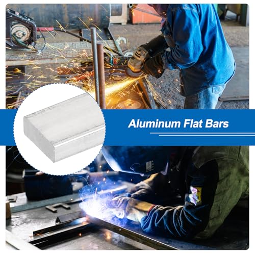 Image of MECCANIXITY 6 Pcs Square Aluminum Flat Bar, 1 /8 inch (4mm) Thick x 5 /16 inch (8mm) Width x 16 inch (406.4mm) Long 6061 Aluminum Flat Plate Solid New Mill Stock Silver for Industrial Building