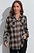 KevaMolly Plaid Long Sleeve Flannel Shirts for Women Loose Fit Boyfriend Button Down Shirt Casual Flannel Blouse Tops Brown Black S