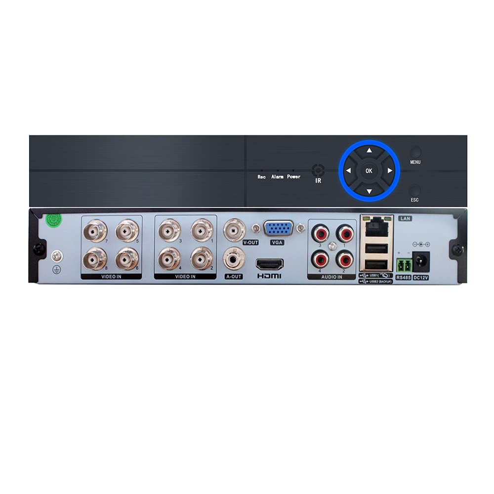 Pepisky 8CH Digital Video AHD/Analog/TVI/CVI/DVR CCTV DVR P2P Remote Phone ing for Home Office Security System (NO HDD) EU Plug