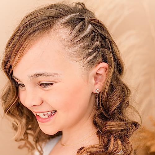 Cherished Moments Children's Sterling Silver Open Heart Stud Earrings with Screw Backs for Babies, Toddlers, or Little Girls3