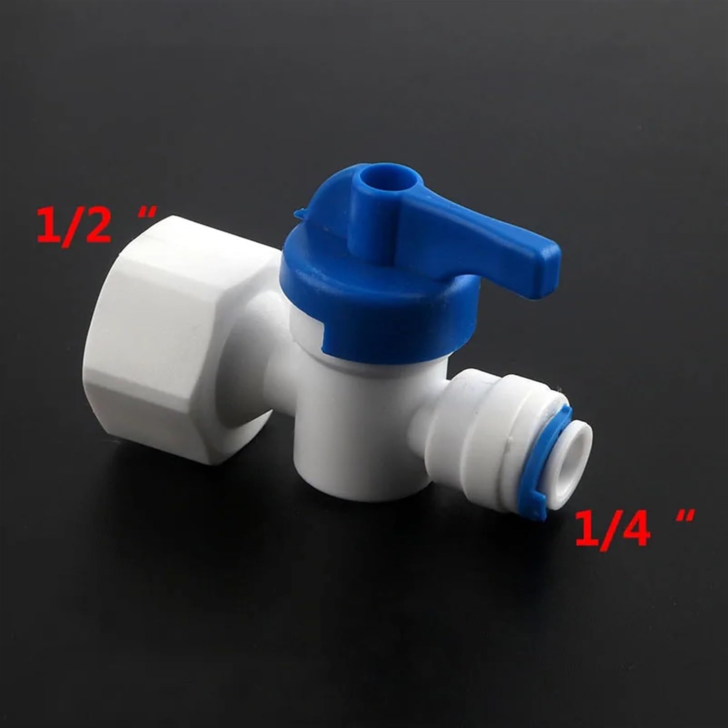 1/2inch Internal Thread To 1/4，3/8 Tube Straight Connector Ball Valve Female Joint Aquarium RO Water Filter Reverse Osmosis 1pcs(1I4)