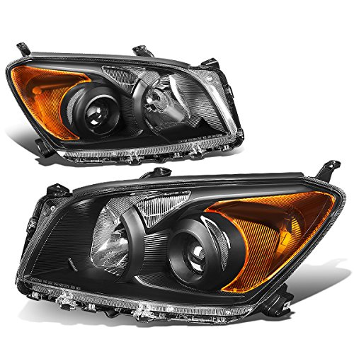 Auto Dynasty Headlights Assembly Compatible with 2009-2012 RAV4, OE Style UPGRADE Projector HeadLamps Replacement, Driver and Passenger Side, Black Housing Amber Corner