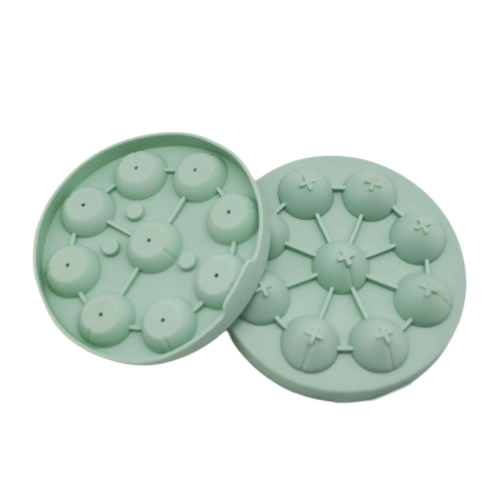 Kalttoy Green 3D Rose Ice Molds With Lid Silicone Ice Cubes Tray Peach Shape Cubes Tray For Cocktails Coffee And Fruit Drinks Silicone