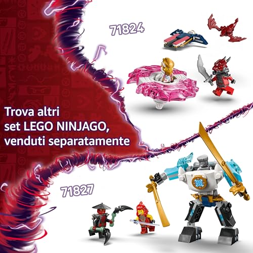 NINJAGO Spinner del Drago Spinjitzu di Kai - Trottola Giocattolo Ninja con Elementi di Potere e 2 Minifigure con Spade, Giochi per Bambini e Bambine da 6 Anni da La Rivolta dei Draghi 71823 - Lego - Immagine 7