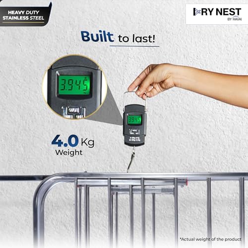Image of HAVAI DryNest 4 KG Heavy Duty Foldable Cloth Drying Stand | Premium Rust-Free Stainless Steel Laundry Rack with Strong Steel Rods | Indoor, Outdoor & Balcony Use | Portable Clothes Dryer Stand