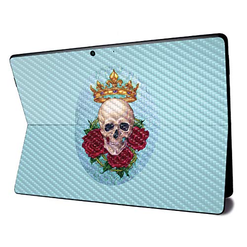 Image of MightySkins Carbon Fiber Skin for Microsoft Surface Pro X - Fancy Skull | Textured Carbon Fiber Finish | Easy to Apply, Remove, and Change Styles | Made in The USA