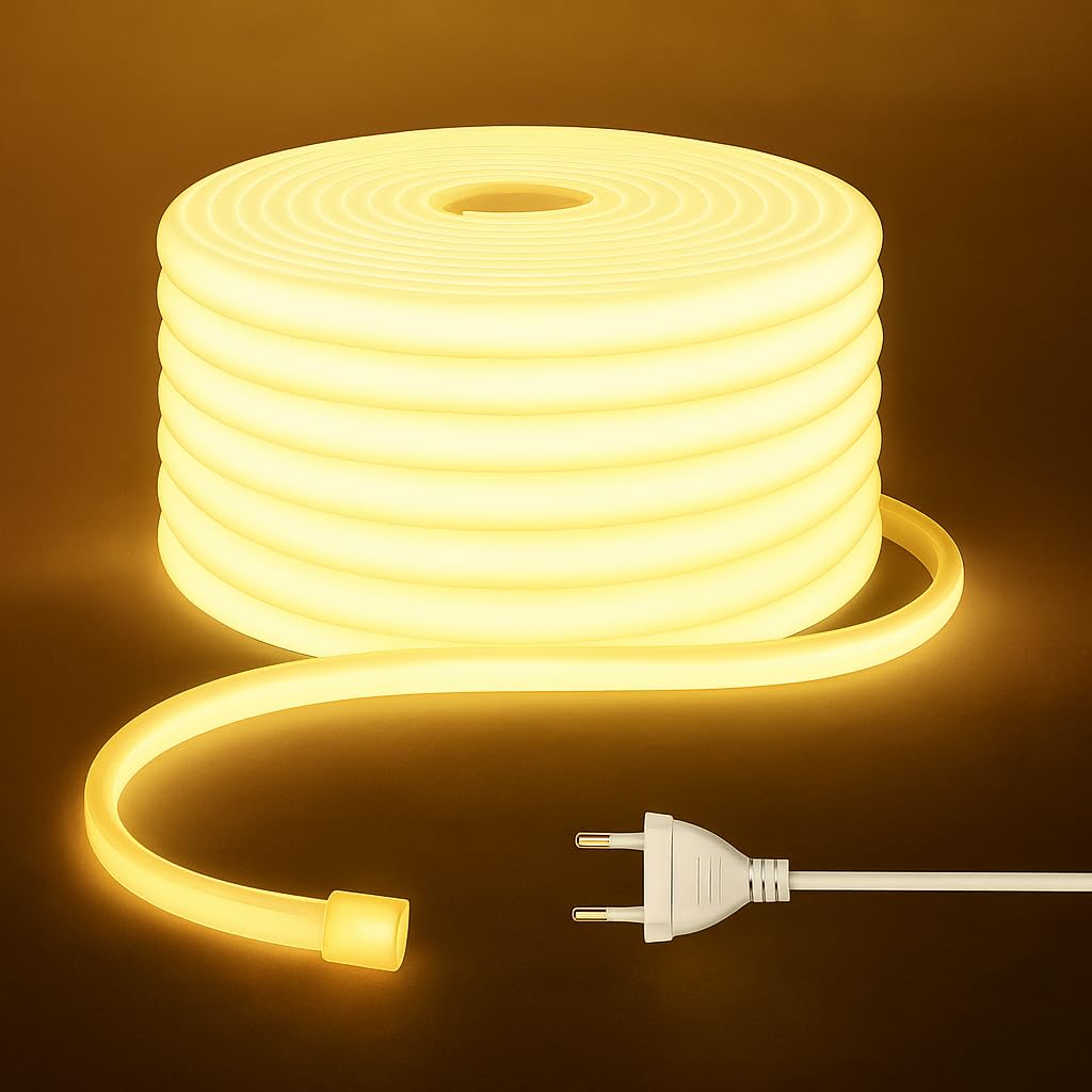 Genérico Tira LED COB 100 Metros, 230V, 288 LEDs/m, Luz Cálida 3000K