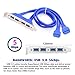 Xiwai 4 Ports USB3.0 Female Hub to Motherboard 20pin Mount Panel Extension Baffle Cable with PCI Bracket 50cm