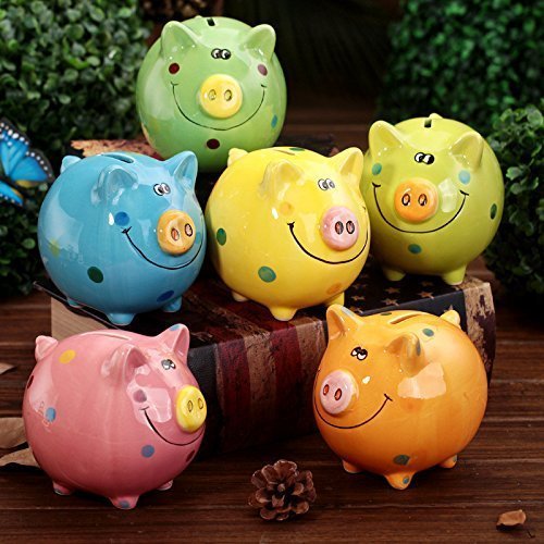 msai portátil diseño de cerámica Pig Hucha caja de ahorro dinero monedas niños juguete niños regalos hogar colección decorativa Cajas de dinero