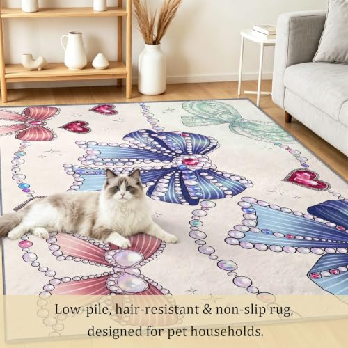 Alfombra de dormitorio de 140x200 cm beige lavable con diseño de lazo vintage para salon 6