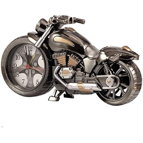 Gearmax Creative Clock in Shape of Retro Motorcycle Classic Motorbike Vintage Alarm Clock Home Office Shelf Decoration Cover