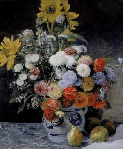 Cuadro de Renoir de 60x90cm para solucionar paredes vacías con lienzo artístico floral