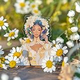 Zolarkar コラージュ 素材 60枚 女子 フレークシール 半透明 PET キラキラ かわいい 防水 可愛い 女子 手帳 シール DIY 手作り デザインペーパー 子どもの日、卒業、誕生日のプレゼント スマートフォン、icカード、スケートボード、ヘルメット、バイクのデコレーションステッカー（春の花の妖精ステッカー）