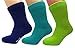 Produktbild vitsocks Kinder Socken 98% BAUMWOLLE weich dünn lässig (3x PACK) Jungen & Mädchen, grün blau türkis, 31-34
