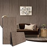 AKK-STAR 吸音パネル 防音パネル 防音材 吸音ボード 2枚 1200x600x18mm 天然木 吸音材 防音シート 防音壁 防音室 音工房 - 居間、寝室、テレビの背景壁、事務所 (ウォルナット)