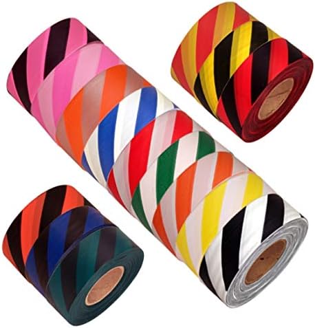 Safety Striped Flagging Tape 1-3/16" Non-Adhesive Plastic Ribbon